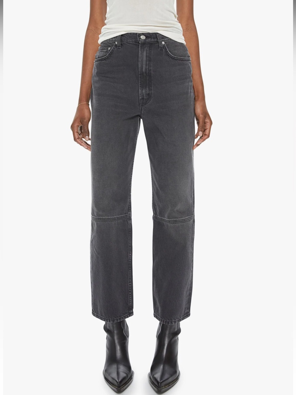 Mother Snacks High Waisted Double Stack Seam Ankle Jeans Size 28